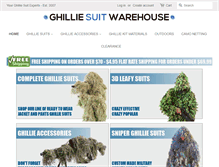 Tablet Screenshot of ghilliesuitwarehouse.com